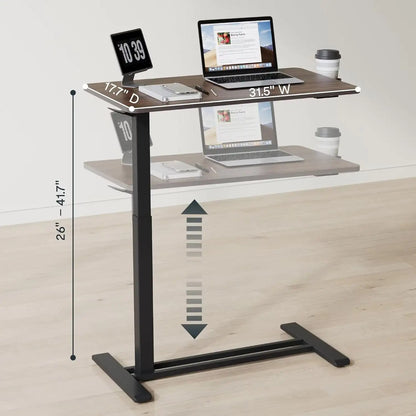 Standing Scroll Table With Hidden Wheels Side Table Height-adjustable Bed Table