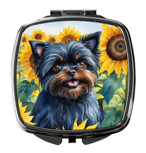 Affenpinscher in Sunflowers Compact Mirror