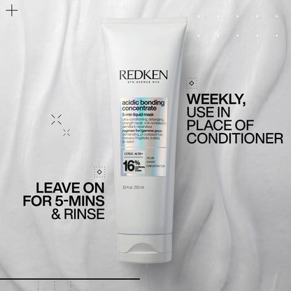 REDKEN Bonding Hair Mask for Dry, Damaged Hair Repair | Acidic Bonding Concentrate | Hydrating 5 Minute Liquid Hair Mask | For All Hair Types 1.01 Fl Oz (Pack of 1)