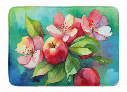 Arkansas Apple Blossom in Watercolor Memory Foam Kitchen Mat