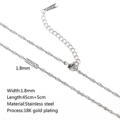 Stainless Steel Vacuum Vapor Plating 18K Gold Color Protection Lip Chain Accessories