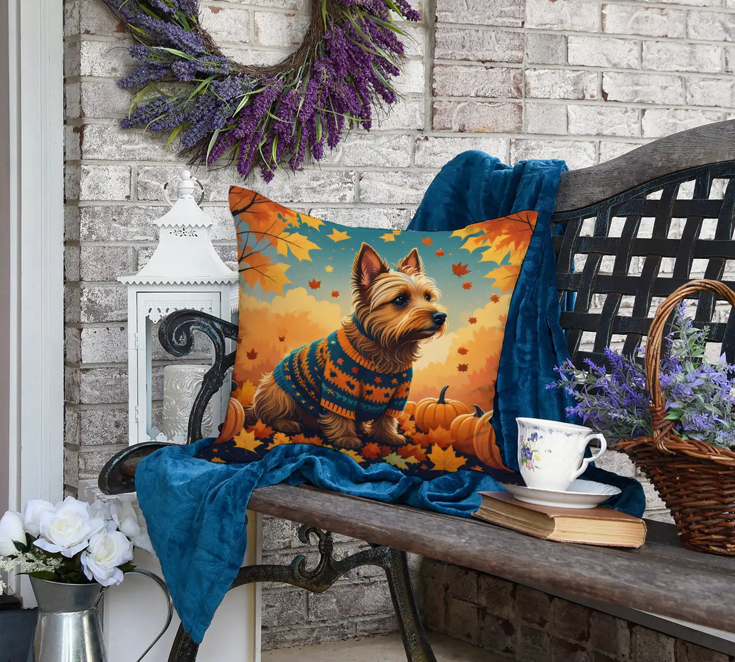 Australian Terrier Terrier Fall Throw Pillow