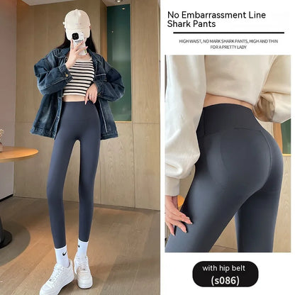 Fleece-lined Thick High Waist Hip Lift Leggings For Women