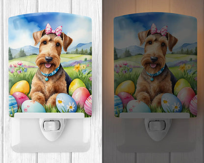 Airedale Terrier Easter Egg Hunt Ceramic Night Light