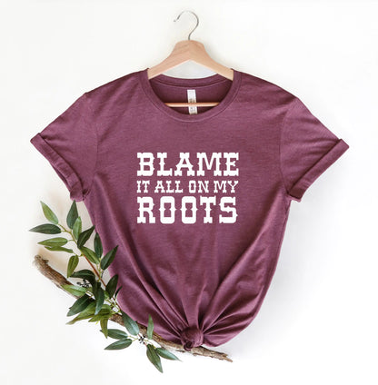 Camiseta Blame it All on My Roots, Camiseta Country, Camiseta de Música