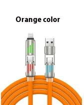 240W 4-in-1 Fast Charging Cable with Breathing Light