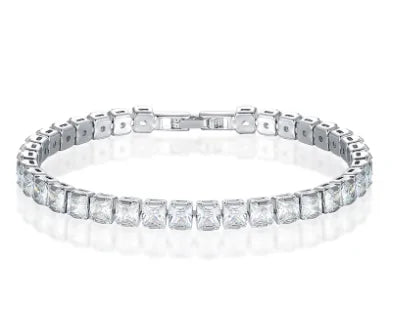 Clear Square Cubic Zirconia Tennis Bracelet