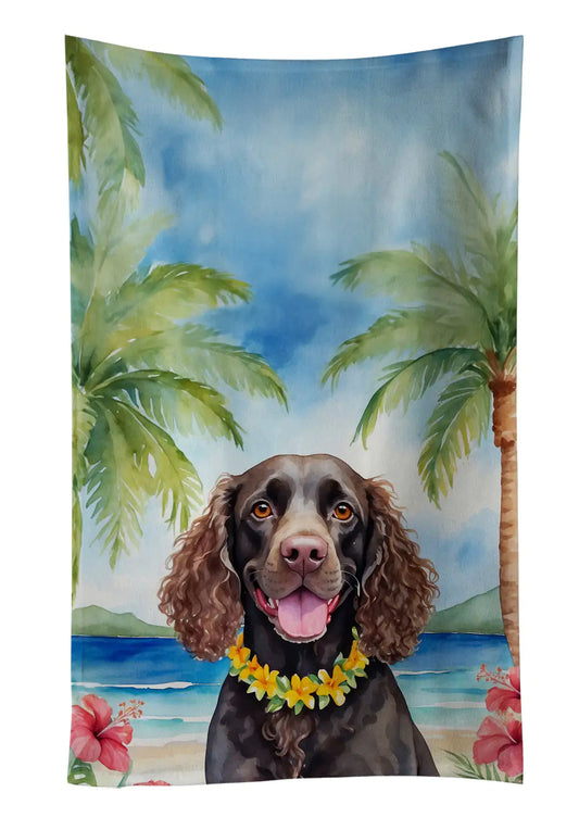 American Water Spaniel Luau Kitchen Towel