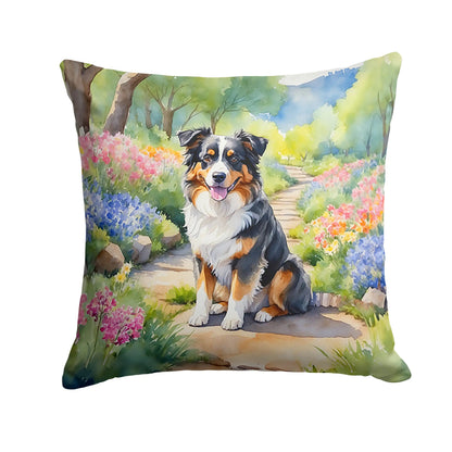 Australian Shepherd Spring Garden Throw Pillow