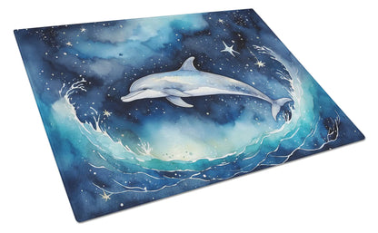 Dolphin in a Starry Sea Glass Cutting Board