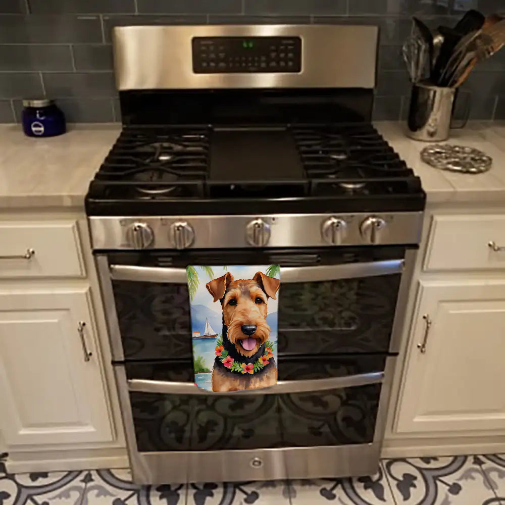 Airedale Terrier Luau Kitchen Towel