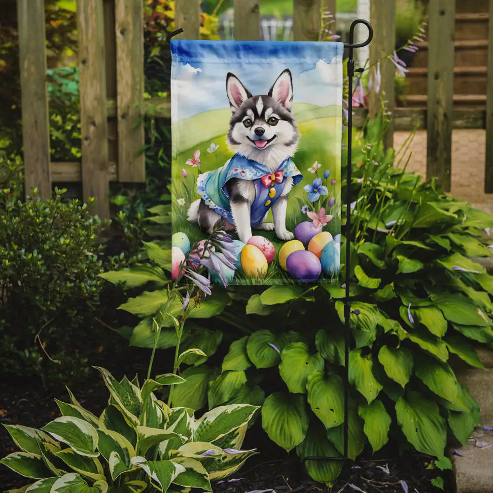 Alaskan Klee Kai Easter Egg Hunt Garden Flag