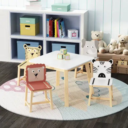 Solid Wood Children's Table And Chair 5-piece Set