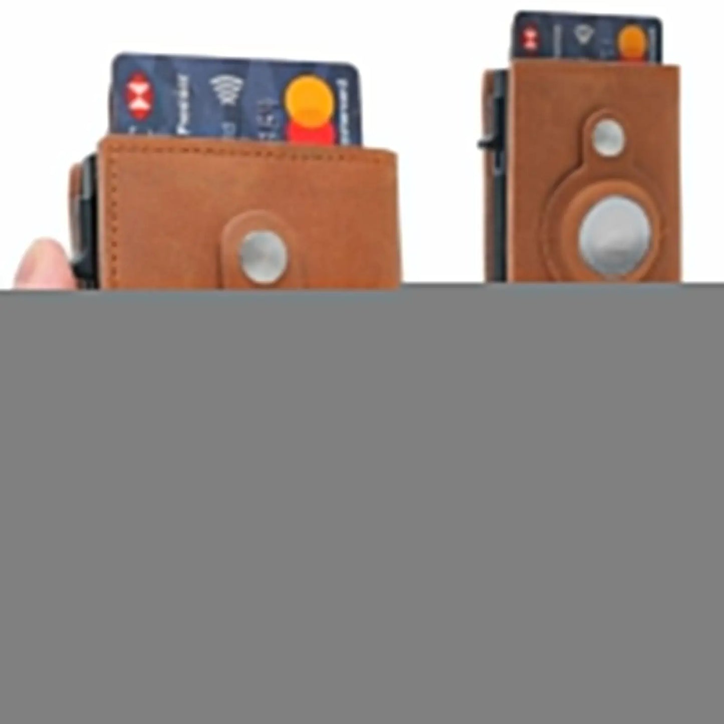 For Airtag Wallet Case Genuine Leather Credit Card Holder Magnetic Air Tag Cover