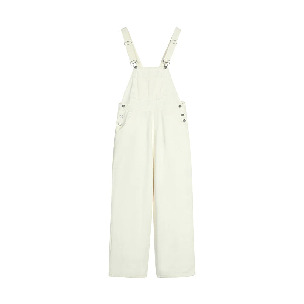 Wide Leg Straight Cargo Overalls