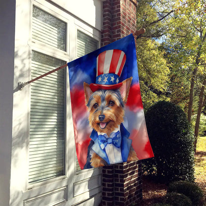 Australian Terrier Patriotic American House Flag