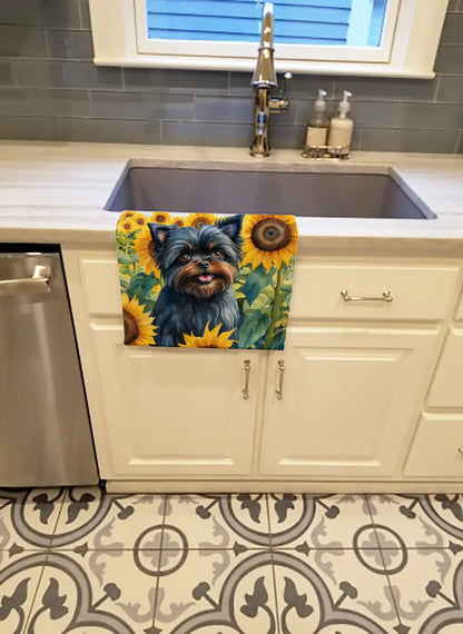 Affenpinscher in Sunflowers Kitchen Towel