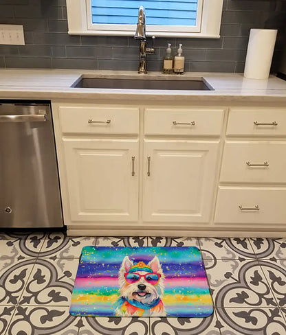 Westie Hippie Dawg Memory Foam Kitchen Mat