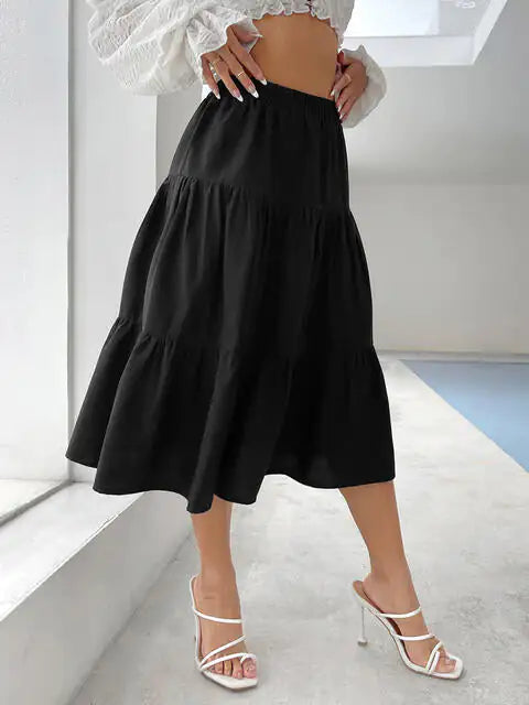 Olga Tiered Midi Skirt