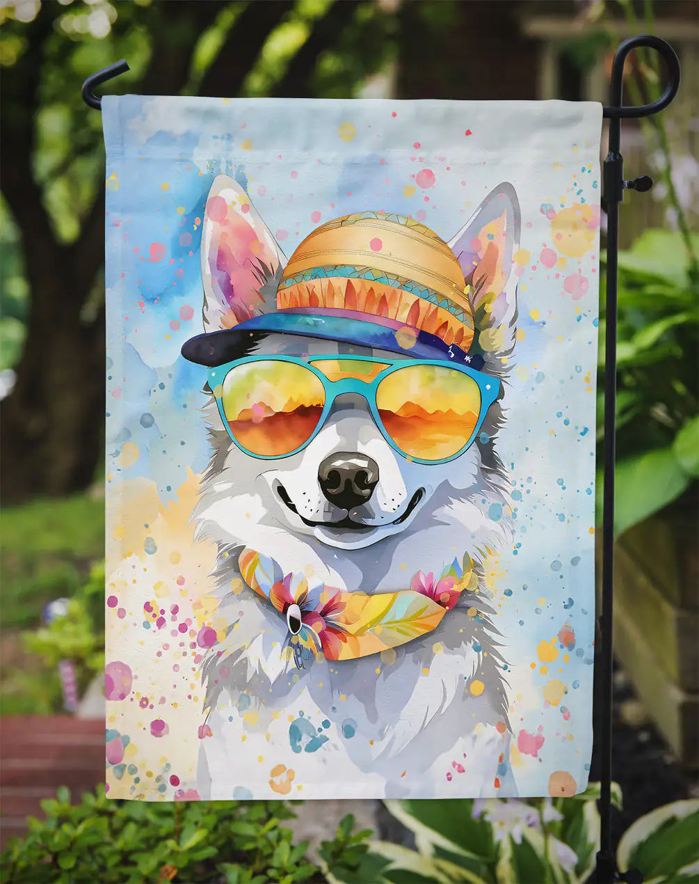 Alaskan Klee Kai Hippie Dawg Garden Flag