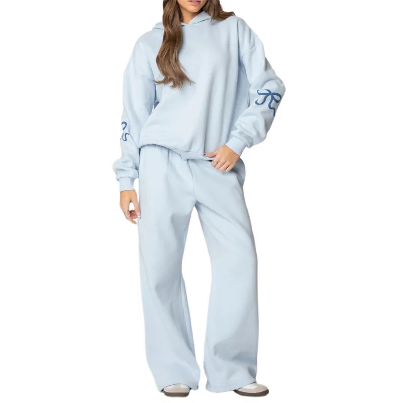 Fleece Hoodie Casual Sports Two-piece Set