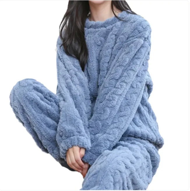 Cozy Flannel Thickened Lounge Set