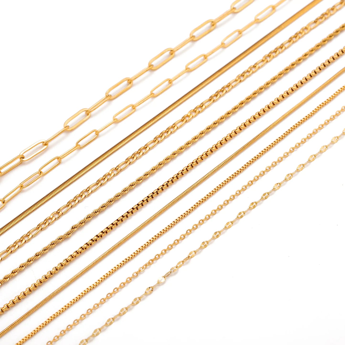 Stainless Steel Vacuum Vapor Plating 18K Gold Color Protection Lip Chain Accessories