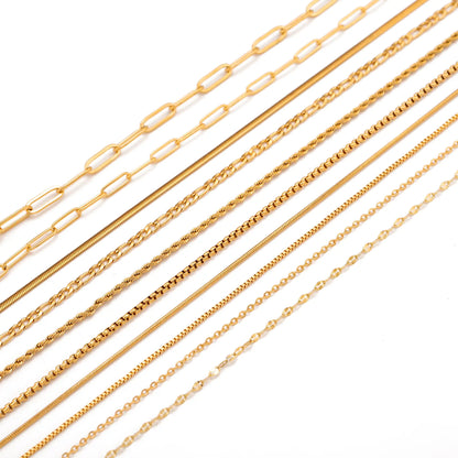 Stainless Steel Vacuum Vapor Plating 18K Gold Color Protection Lip Chain Accessories