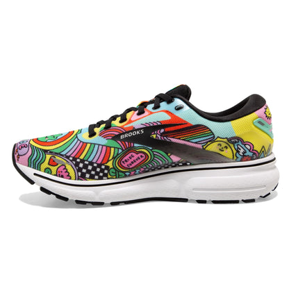 Brooks Women's Ghost 15 Neutral Running Shoe 10.5 Black/White/Multi