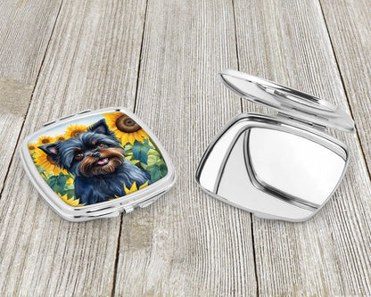 Affenpinscher in Sunflowers Compact Mirror