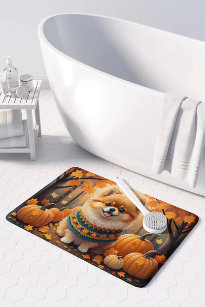 Pomeranian Fall Memory Foam Kitchen Mat