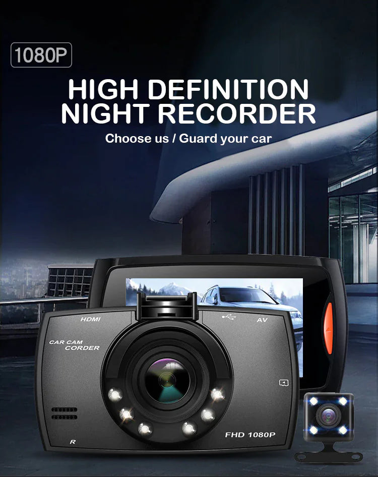 2.7'' Full HD 1080P Dash Cam Car DVR Front & Rear Camera Night Vision G-Sensor