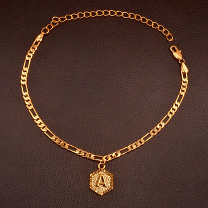 Extender Chain A-Z Initial Letter Anklet for Women