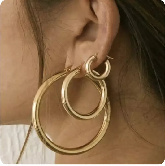 Stainless Steel Large Hollow Circle Earrings