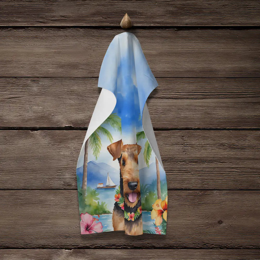 Airedale Terrier Luau Kitchen Towel