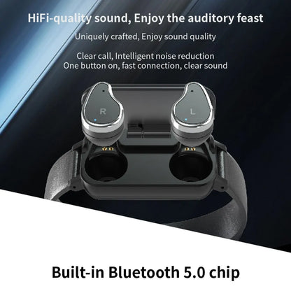 Smart Binaural Bluetooth Headphones with Fitness Bracelet and Heart Rate Monitor