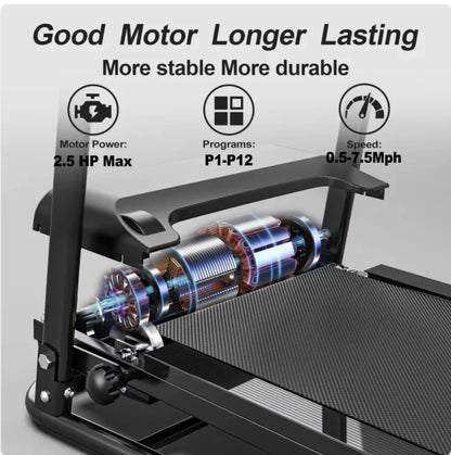 Folding Treadmill with Pulse Sensor