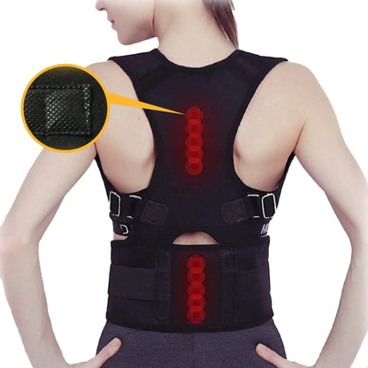 Posture Corrector Support Magnetic Back Shoulder Brace Belt Band For Men Women