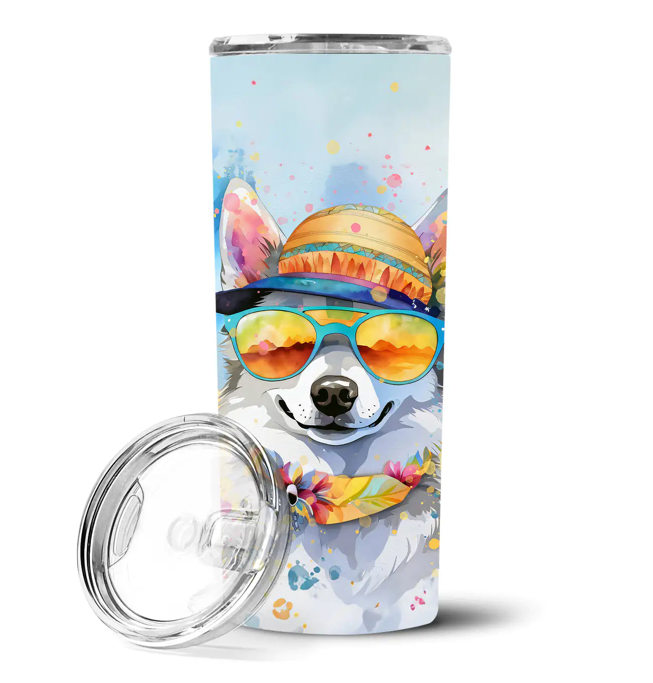 Alaskan Klee Kai Hippie Dawg Stainless Steel Skinny Tumbler