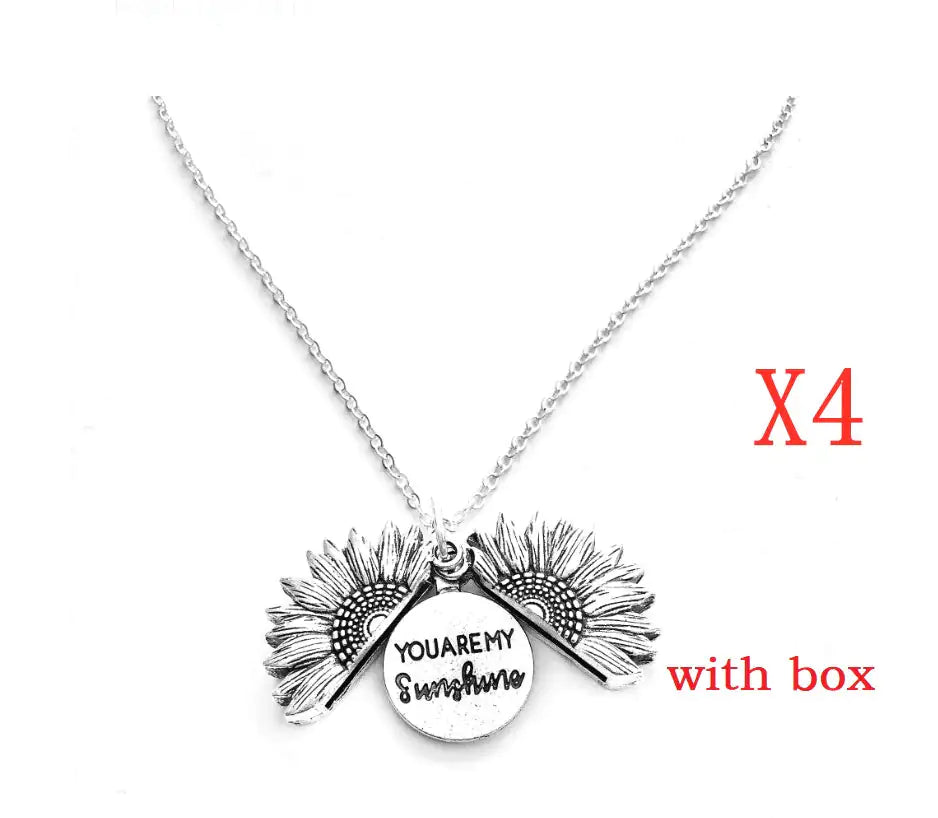 Sunflower Double Lettering Necklace