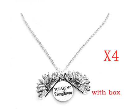 Sunflower Double Lettering Necklace