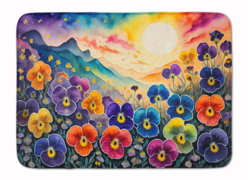 Pansies in Color Memory Foam Kitchen Mat