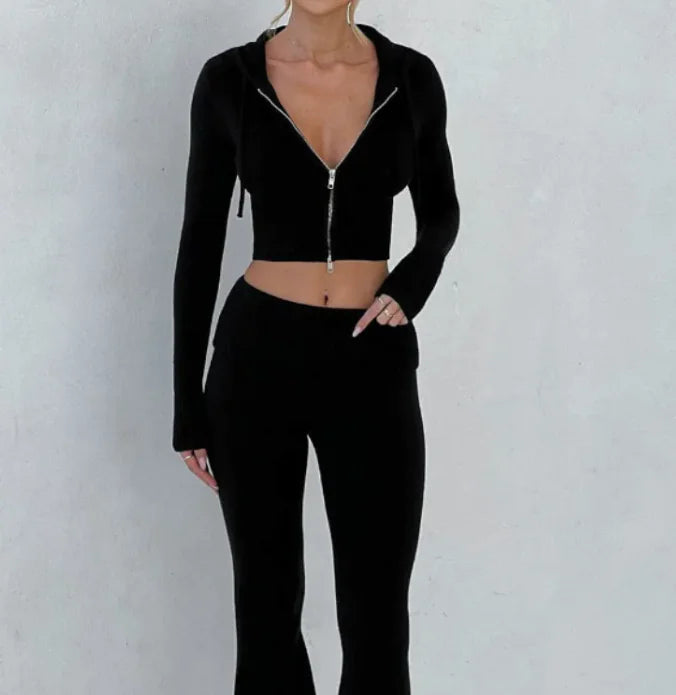 Slim Fit Casual Hoodie & Pants Suit