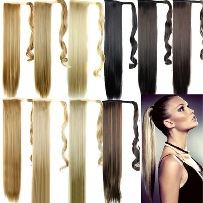 Synthetic Long Straight Wrap Around Hair Extension