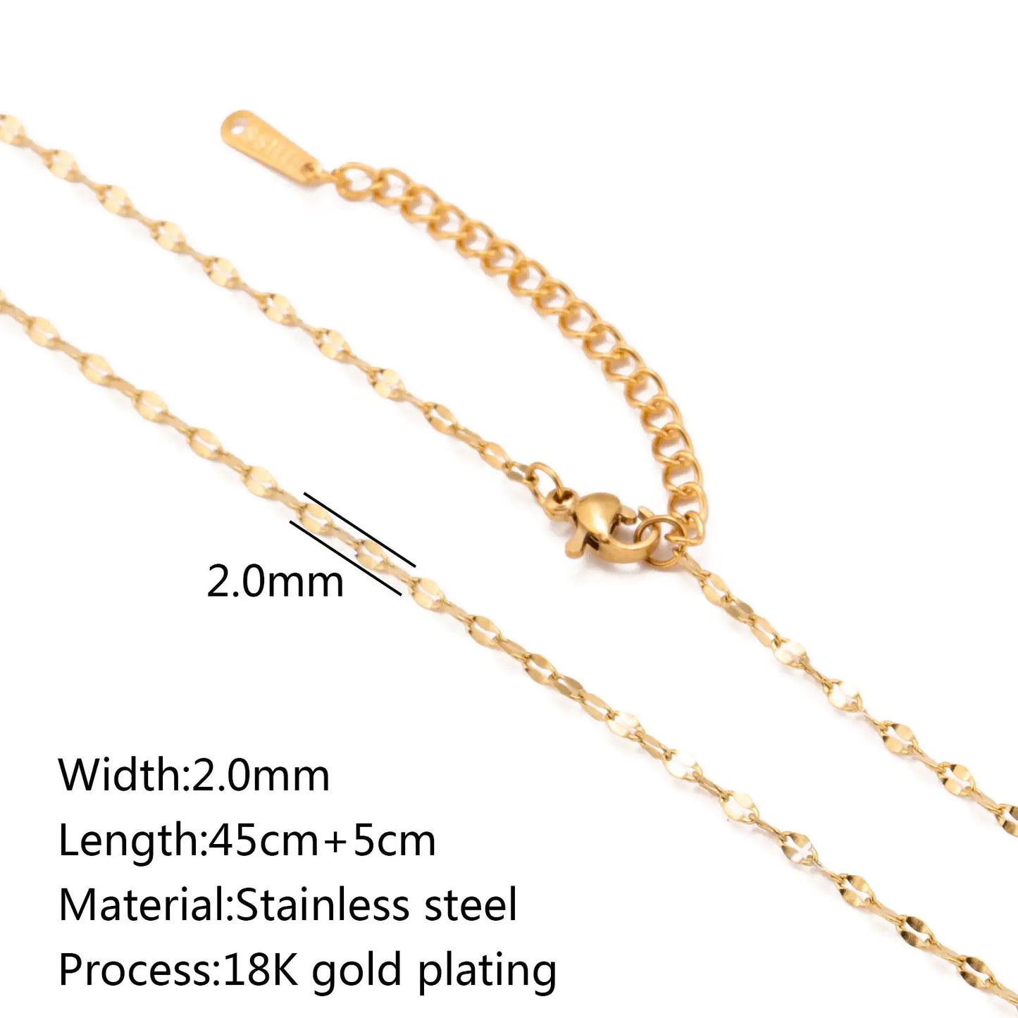 Stainless Steel Vacuum Vapor Plating 18K Gold Color Protection Lip Chain Accessories