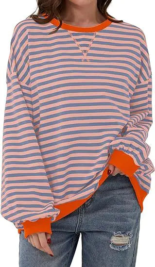 Striped Sweatshirt In Contrasting Colors