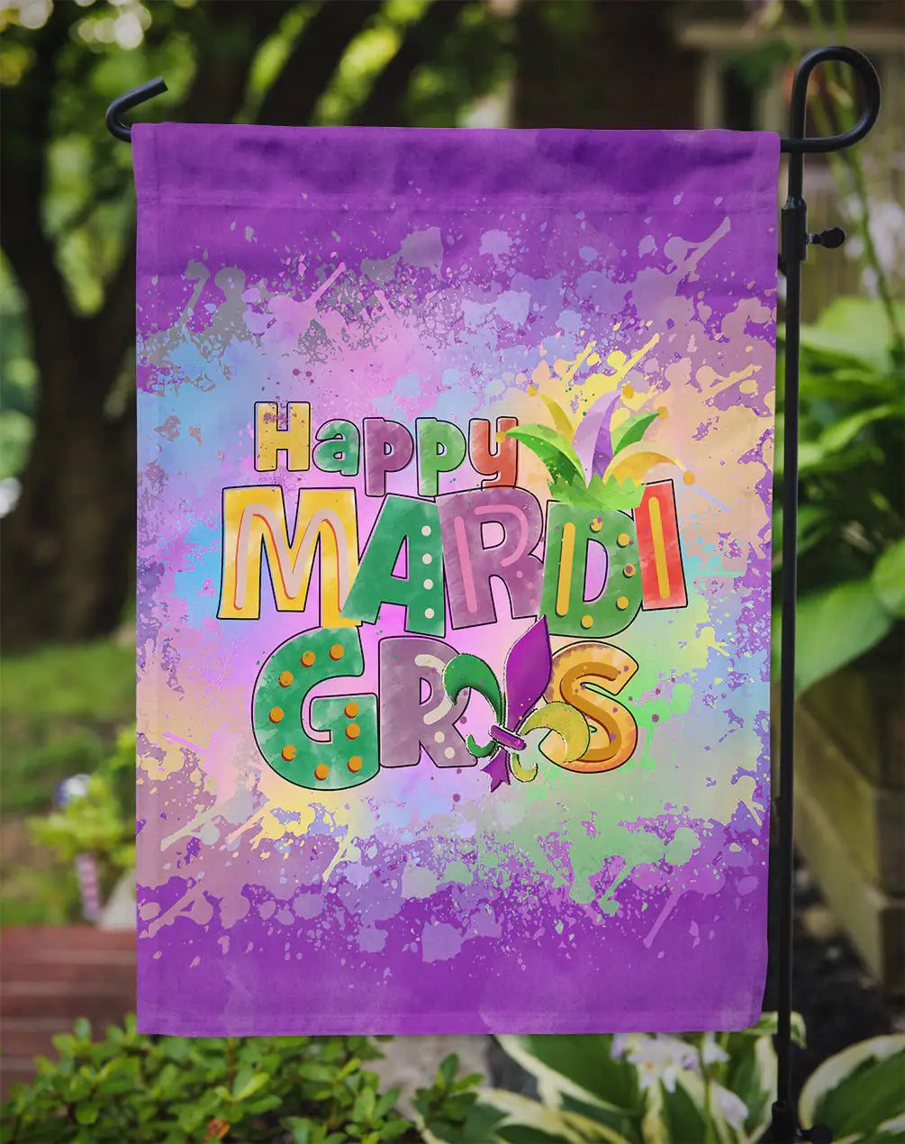 Happy Mardi Gras Garden Flag