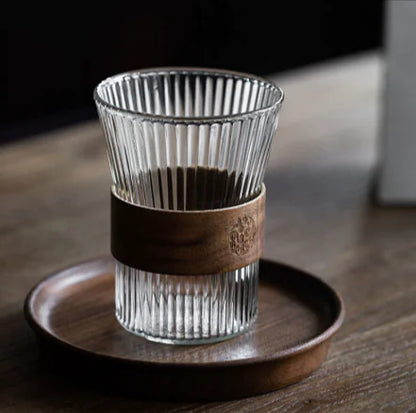 Premium High-Borosilicate Glass Vertical Grain Drinkware