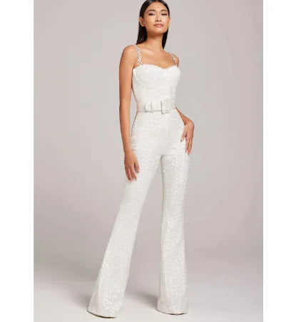 Fashion Women's Sequin Sling Tube Top Jumpsuit