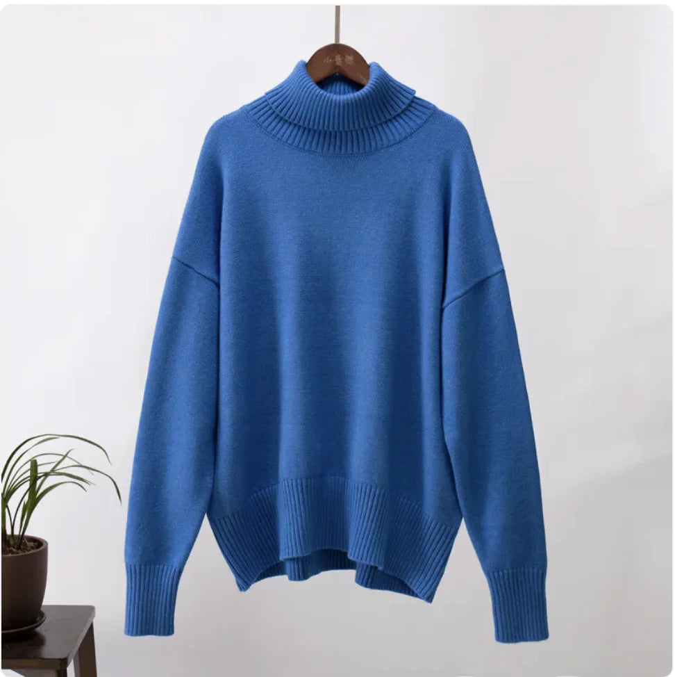 Women's Solid Color Turtleneck Sweater